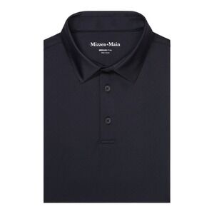 Mizzen + Main Versa Polo Men Size XL Short Sleeve Solid Black Classic Fit Golf